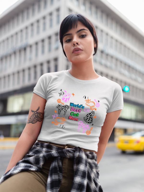 Crop Tee: World Best Cat Mom